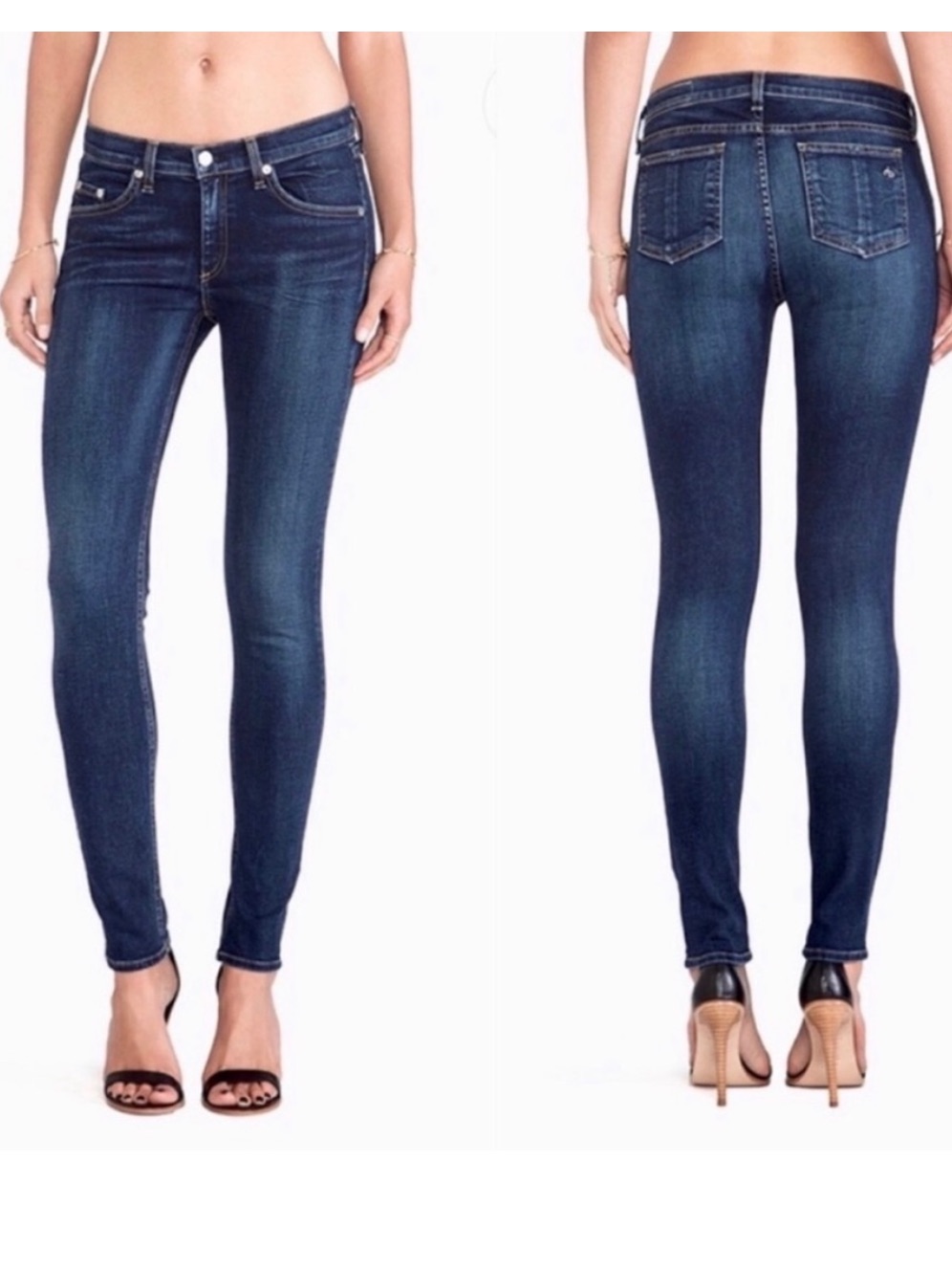 Rag And Bone High Rise Skinny In Woodford Wash Size 25
